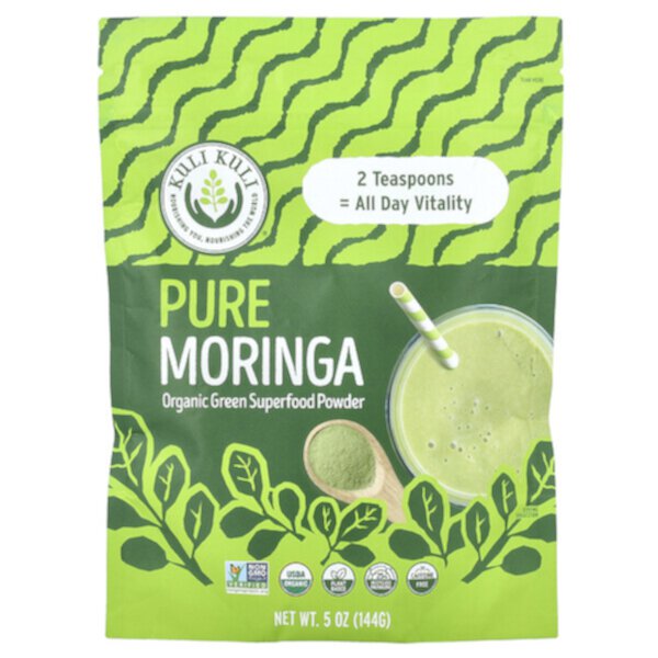 Pure Moringa, Organic Green Superfood Powder, 5 oz (144 g) Kuli Kuli