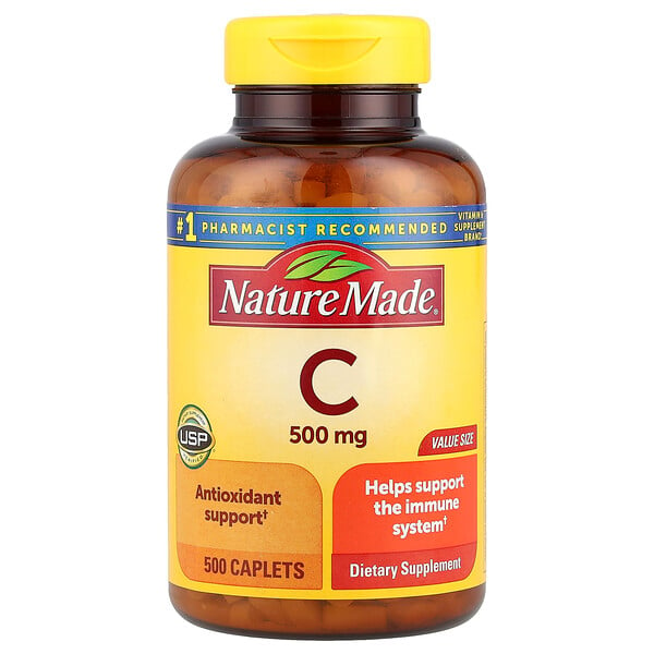 Vitamin C, 500 mg, 500 Caplets Nature Made