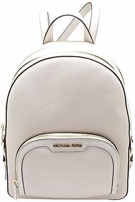 Michael Kors Jaycee Medium Pebbled Leather Backpack (Light Cream) Michael Kors