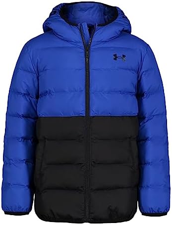 Under Armour Boys' Pronto Colorblock Puffer Jacket, Mid-Weight, Zip Up Closure, Repels Water Under Armour