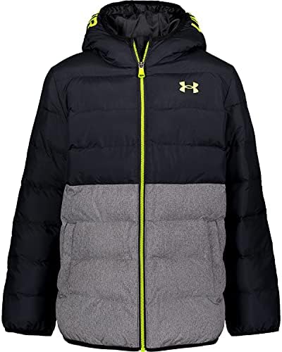 Under Armour Boys' Pronto Colorblock Puffer Jacket, Mid-Weight, Zip Up Closure, Repels Water Under Armour