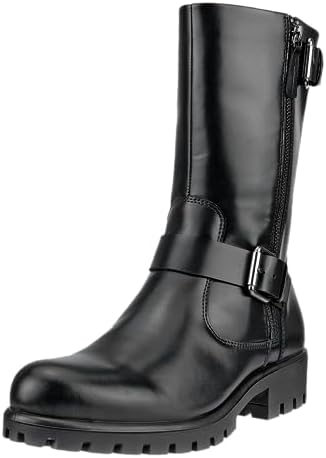 Женские ботинки ECCO Modtray Moto Mid Calf с боковой молнией и прочной резиновой подошвой. Ecco