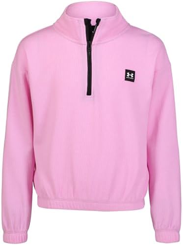 Under Armour UA THERMAL 1/4 ZIP, Pink Dawn Waffle Knit Quarter Zip, YXL Under Armour