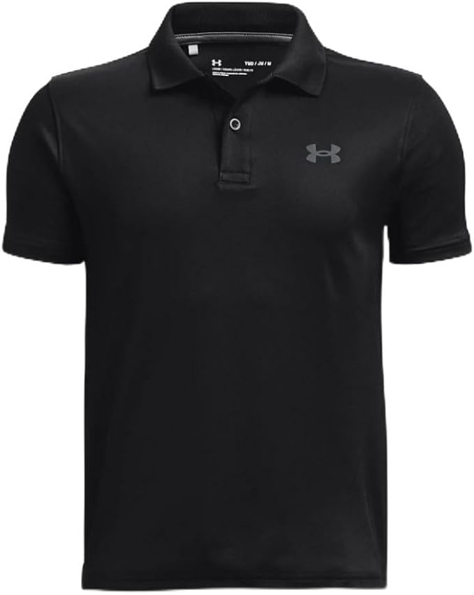 Under Armour Boys' Performance Golf Polo (US, Alpha, Medium, Regular, Black/Pitch Gray - 001) Under Armour