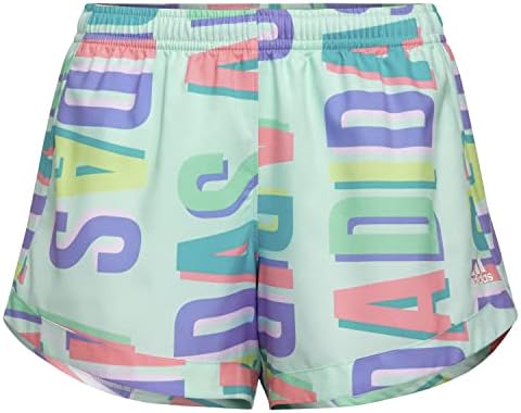 adidas Girls' Elastic Waistband with Inner Drawcord Woven Athletic Shorts Adidas