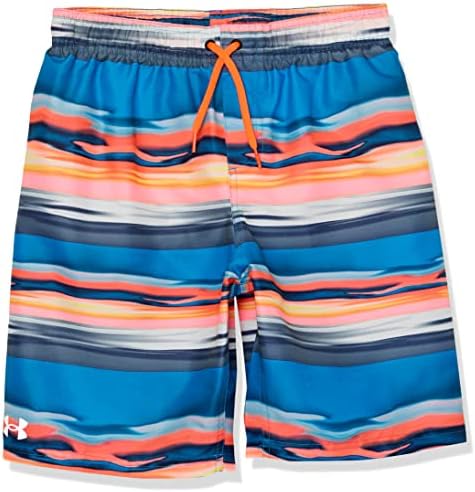 Under Armour Boys' Volley Fashion Swim Trunk, Blue Circuit Stripe, 6 Under Armour