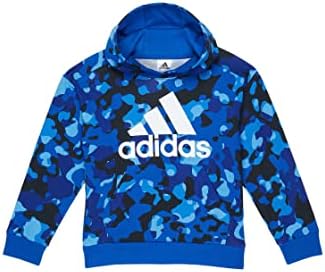 adidas Boy's Camo All Over Print Hooded Pullover (Big Kids) Brite Blue XL (18-20 Big Kids) Adidas