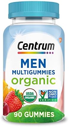 Centrum Men's Organic Multigummies, Men's Multivitamin Gummies, Organic Multivitamin for Men with Essential Nutrients for Immune Support, Energy, and Muscle Function - 90 Count Centrum