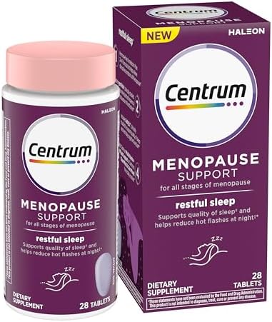 Centrum Restful Sleep Menopause Support Tablets, Supplement with Clinically Studied DailyZz and geniVida, 28 Count Centrum