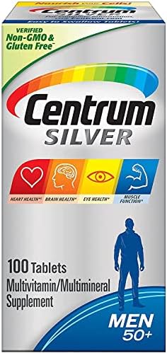 Centrum Silver Men 50 + Multivitamin/multimineral 100 Tablets (2 Pack) Centrum