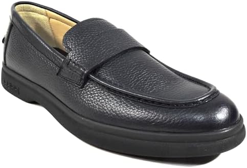 Baldinini Men's Navy Blue Soft Leather Comfort Loafers Baldinini