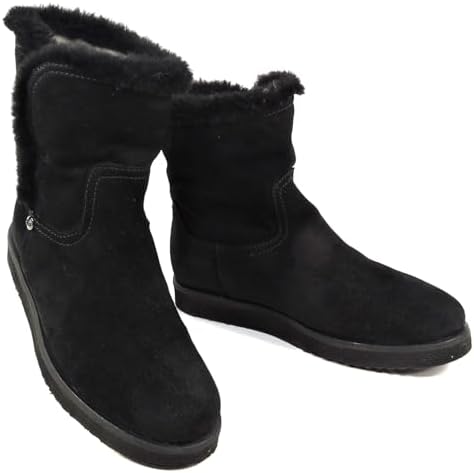 Baldinini Women's Winter Boots, Black Suede, Lamb Fur Lined, Comfort Ankle Boot 36 EU Baldinini