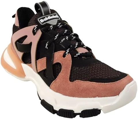 Baldinini Women's Pink and Black Suede Comfort Fashion Sneakers Baldinini