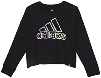 adidas Girls' Long Sleeve Cotton Crewneck Bos T-Shirt Adidas