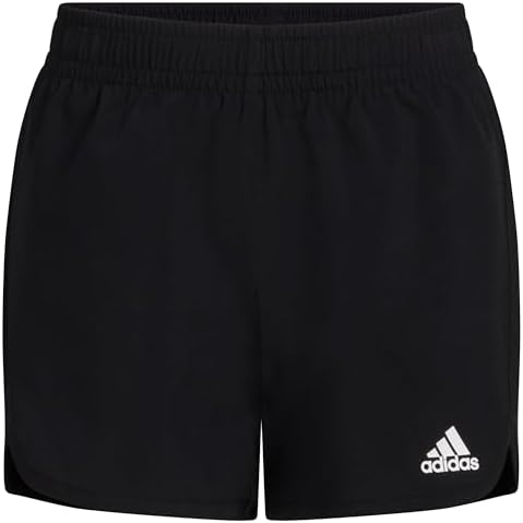 adidas Girls' Elastic Waistband Retro Woven Gym Shorts Adidas