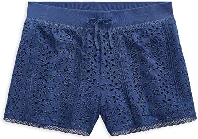 Polo Ralph Lauren Girl's Eyelet Lace Shorts (X-Large (16), Federal Blue) Polo Ralph Lauren