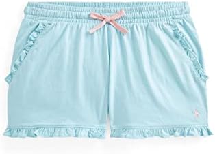 POLO RALPH LAUREN Big Girls Ruffled Jersey Shorts (Medium, Blue(9006)/P) Polo Ralph Lauren