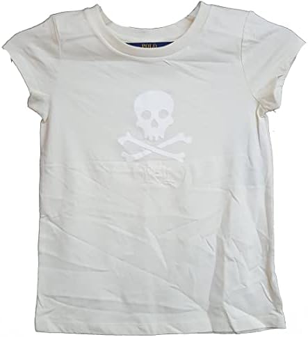 Polo Ralph Lauren Girl's Enzyme Jersey Short Sleeve Graphic Tee (Little Kids/Big Kids) Herbal Milk SM (7 Little Kids) Polo Ralph Lauren