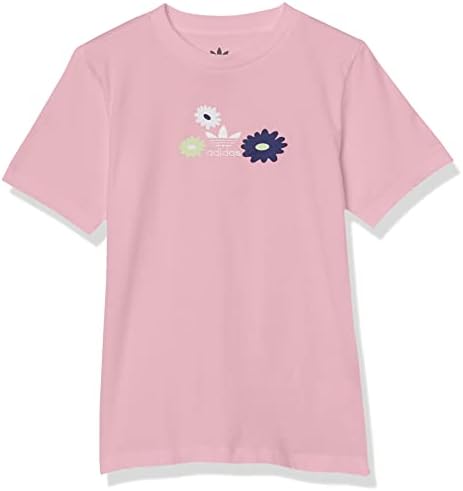 adidas Originals Girls' Flower Printed Tee, True Pink, X-Large Adidas Originals