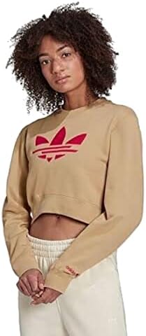 adidas Originals Bold Cropped Sweatshirt Beige Tone MD adidas Originals