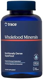 Trace Minerals Wholefood Minerals - Body & Brain Health Support Supplement - Food Health Supplement with Wildflower Bee Pollen & Atlantic Kelp - Aids Nerve Function & Digestive Health - 180 Capsules Trace Minerals