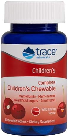 Trace Minerals | Complete Children's Chewable Tablets | Well-rounded Multivitamin, Contains Numerous Vitamins, Minerals | Promotes Healthy Energy And Mental Focus | Vegan, Gluten Free | 60 Of 1 Pack Trace Minerals