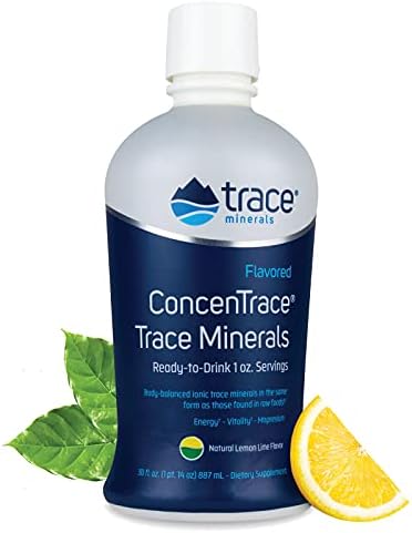 Trace Minerals ConcenTrace - Liquid Mineral Supplement with Magnesium & Vitamin C - Dietary Supplement with White Grape & Lemon Juice - Natural Lemon Lime Flavor, 30 fl oz (30 Servings) Trace Minerals