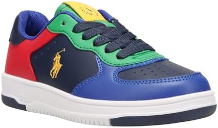 POLO RALPH LAUREN Masters Court Child Navy/Multi M010 Sneaker, 1 US Unisex Little Kid Polo Ralph Lauren