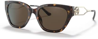 Michael Kors Woman Sunglasses Dark Tortoise Frame, Dark Brown Solid Lenses, 54MM Michael Kors