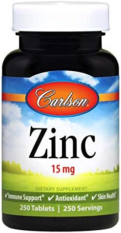 Carlson Labs Zinc, 15mg, 250 Tablets Carlson