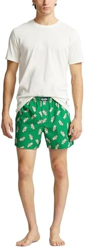 POLO RALPH LAUREN Men's Classic Fit Cotton Woven Boxer & Short Sleeve Crew Set Polo Ralph Lauren