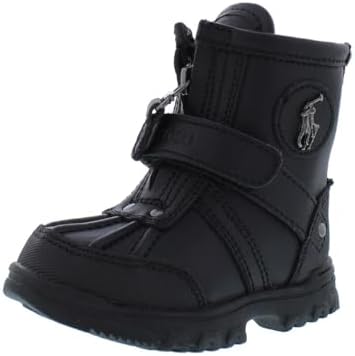 POLO RALPH LAUREN Kids Conquered HI Combat Boot, Black, 9 US Unisex Toddler Polo Ralph Lauren