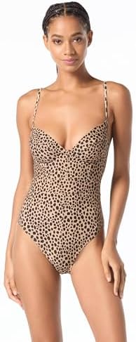 Michael Kors Women's Cheetah Print Underwire One Piece Michael Kors