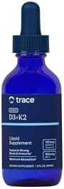 Trace Minerals | Liquid Ionic Vitamin D3 + K2 | 125 mcg (5,000 IU) D3, 100 mcg K2 | Concentrated Dietary Supplement | 2 fl oz. 296 Servings Trace Minerals