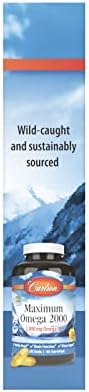 Максимальные Омега 2000 в пакетах - 2000 мг Омега-3 из норвежской рыбы, 30 мягких капсул с лимонным вкусом Carlson