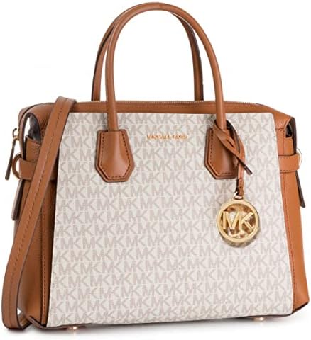 Michael Kors Mercer Medium Crossbody Messenger Satchel Bag Handbag Purse Vanilla Michael Kors