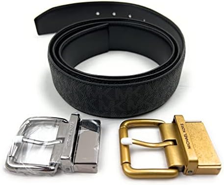 Michael Kors Men's Box Jet Set 4 In 1 Signature Leather Gift Set Belt (Black) (Black/Gold) Michael Kors