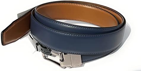 Michael Kors Men's Cut to Fit Reversible PVC Leather Dress Belt (Luggage Navy) Michael Kors