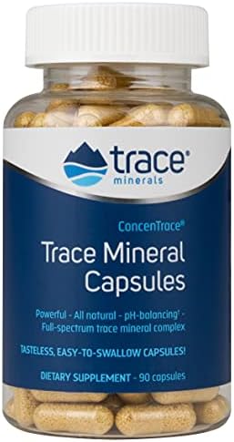 Trace Minerals ConcenTrace Capsules - Supplement Supports Bone Health & Body Energy - Healthy Hydration & Electrolyte Support Supplement - 90 Capsules (30 Servings) Trace Minerals