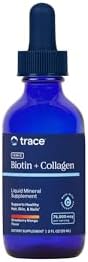 Trace Minerals Ionic Biotin Plus Collagen - High-Potency Supplement Supports Healthy Hair Growth & Skin - Biotin & Collagen Supplement Aids Healthy & Strong Joints - Strawberry Mango, 2 fl oz Trace Minerals