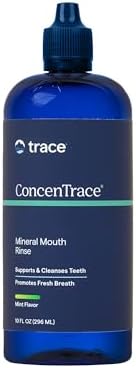 Trace Minerals | ConcenTrace® Mineral Mouth Rinse | Gentle Mouth Rinse, Fresh Breath | Alcohol Free, Certified Vegan, Gluten Free, Non-GMO | Mint | 10 oz Trace Minerals