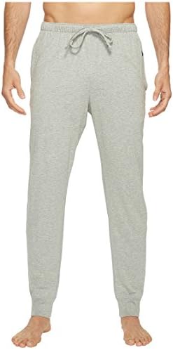 POLO RALPH LAUREN Men's Relaxed Fit Jersey Jogger Pants (Andover Heather/Rugby Royal Polo Player, Small) Polo Ralph Lauren