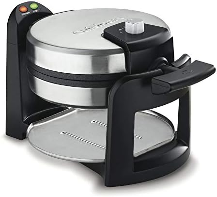 Cuisinart WAF-F30 Round Flip Belgian Waffle Maker, Black/Silver, 1 inch thick Cuisinart