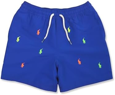 POLO RALPH LAUREN Kids Boys All Over Embroidery Swim Trunks Shorts, Polo Ralph Lauren