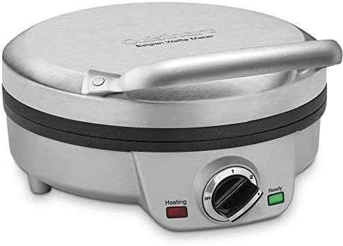 Cuisinart Mini Belgian Waffle Maker, Round Mini Waffle Iron, Silver, WAF-200P1 Cuisinart