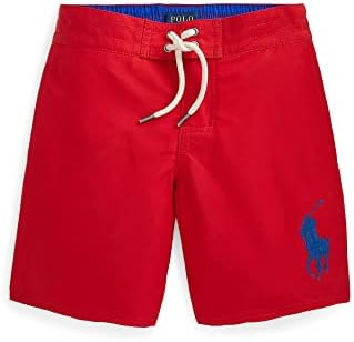 POLO RALPH LAUREN Boy's Big Pony Swim Trunks (Little Kids) Red 6 Little Kid Polo Ralph Lauren