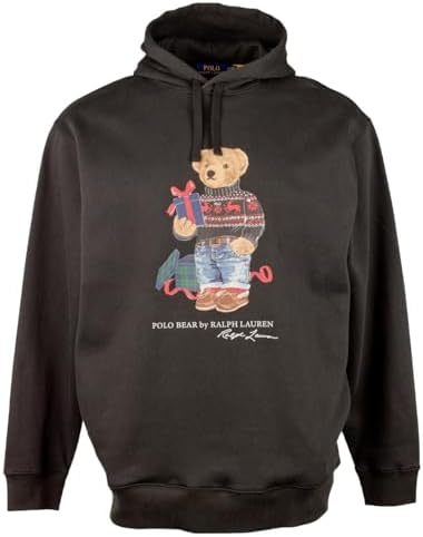 POLO RALPH LAUREN Men's Big & Tall Polo Gift Bear Fleece Hoodie 4XLT Black Polo Ralph Lauren