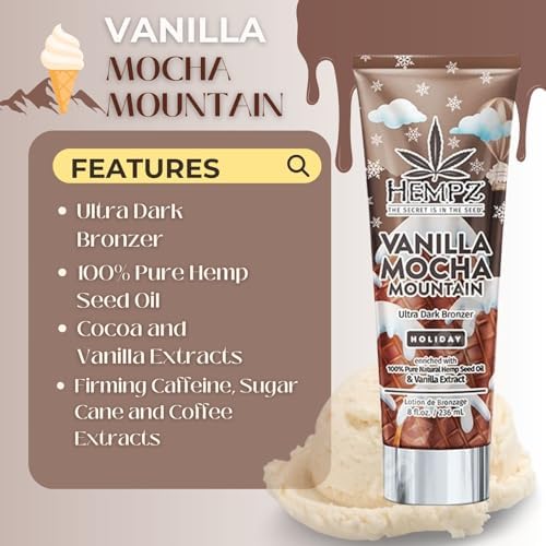 Hempz Vanilla Mocha Mountain Ultra Dark Bronzer 8.5oz Holiday Limited edition Hempz