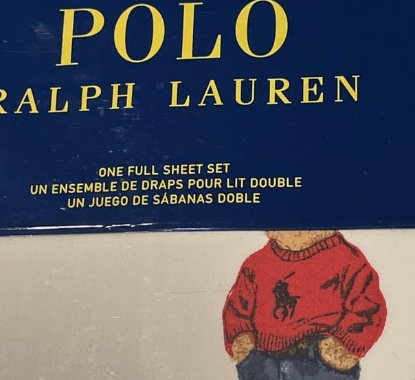 POLO RALPH LAUREN New 4pcs Red Sweater Boy Bear Full Size Bed Sheet Set Polo Ralph Lauren