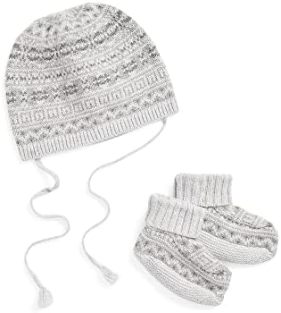 POLO RALPH LAUREN Baby Fair Isle Cotton Blend Hat & Booties 2 Piece Set (G(628986-01)/W, 3-6 Months) Polo Ralph Lauren